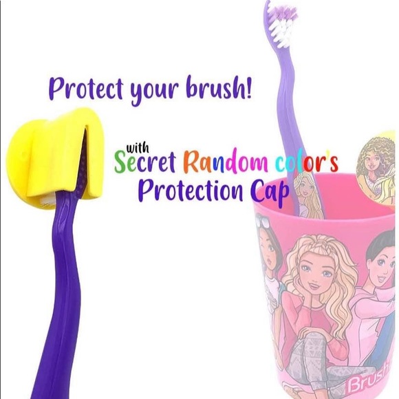 Barbie Toothbrush lot 3pc Set with Cup & Cover 2 pk Brush buddies Tooth Brush - Picture 4 of 6